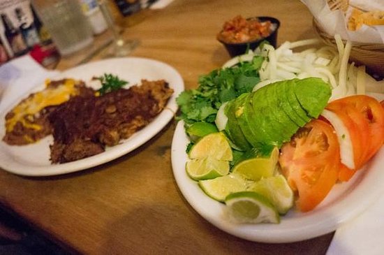 Old Town Mexican Cafe signature dishes Carnitas PlateFish TacosCarne Asada Plate